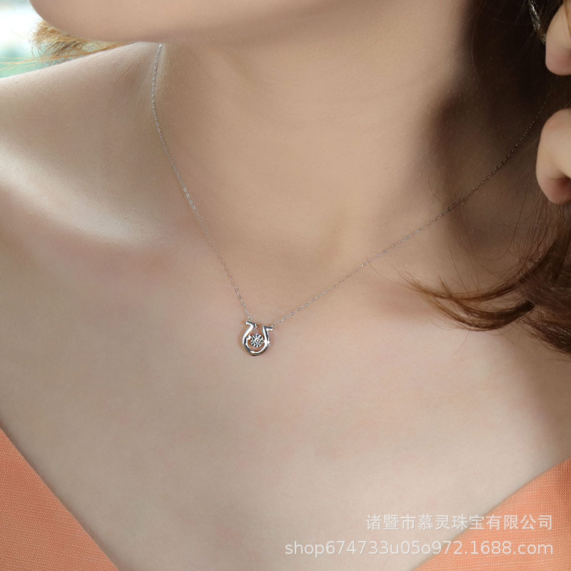 Muling jewelry 18K Gold Diamond Pendant Geometry Diamonds Pendant 1.5 branch Necklace Two colors With chain