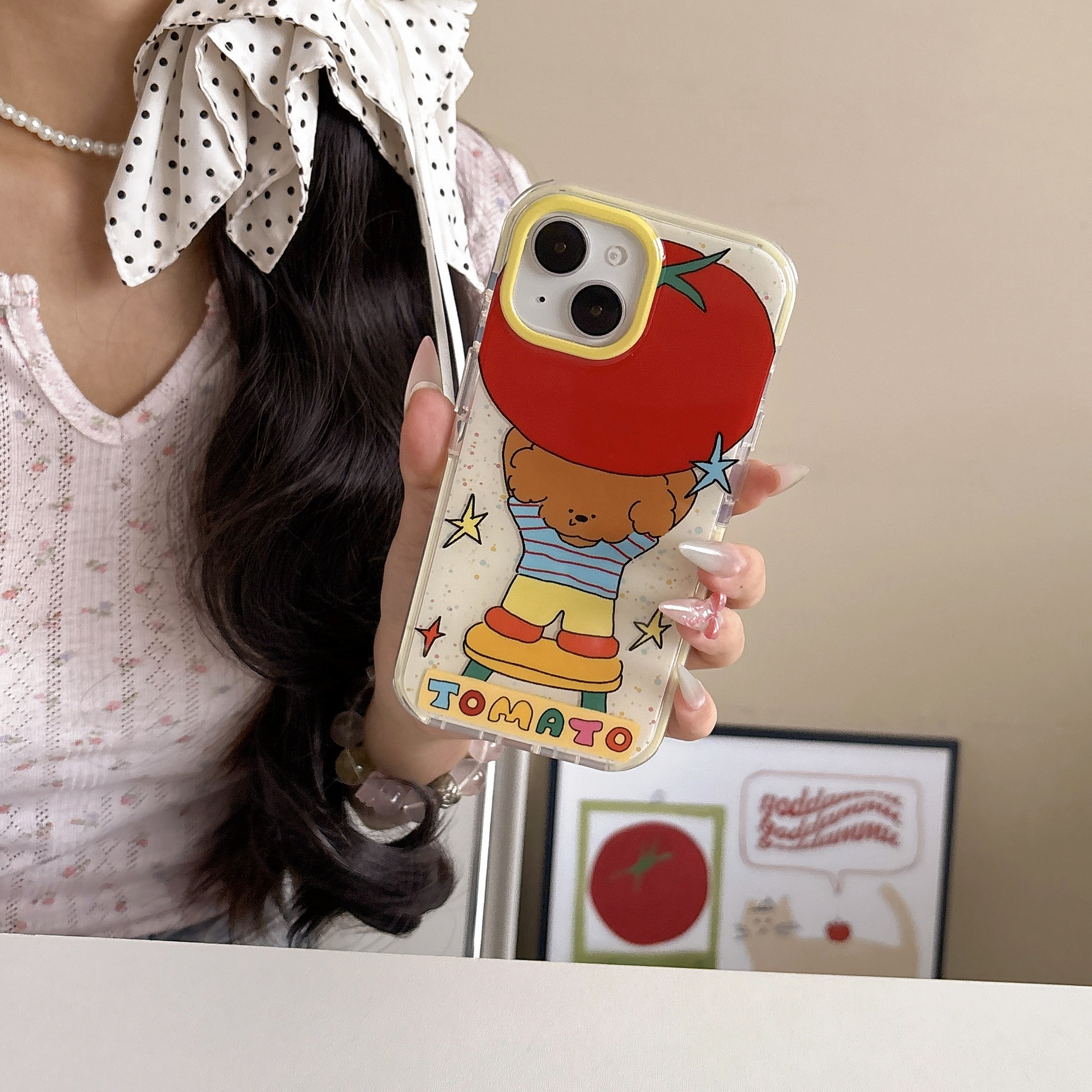 Dibujos animados divertidos para el cachorro de tomate para Apple 15ProMax nuevo iPhone 16 funda para teléfono móvil 13 pareja 14