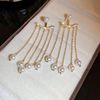 Long earrings with tassels from pearl, fashionable small design silver needle, 2023 collection, European style, wholesale