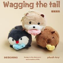 熊猫挂件毛绒玩具公仔拉线水豚包包挂饰钥匙扣玩偶小马玩偶生肖