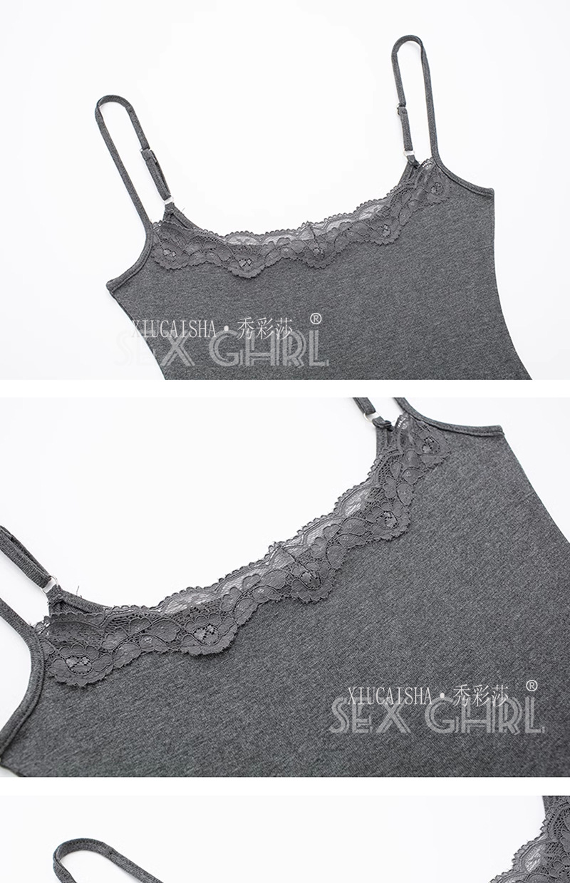 Xiuaisha Lace Suspender Skirt Pajama Set – Sheer Babydoll Style, One Size, Black — detail image 28