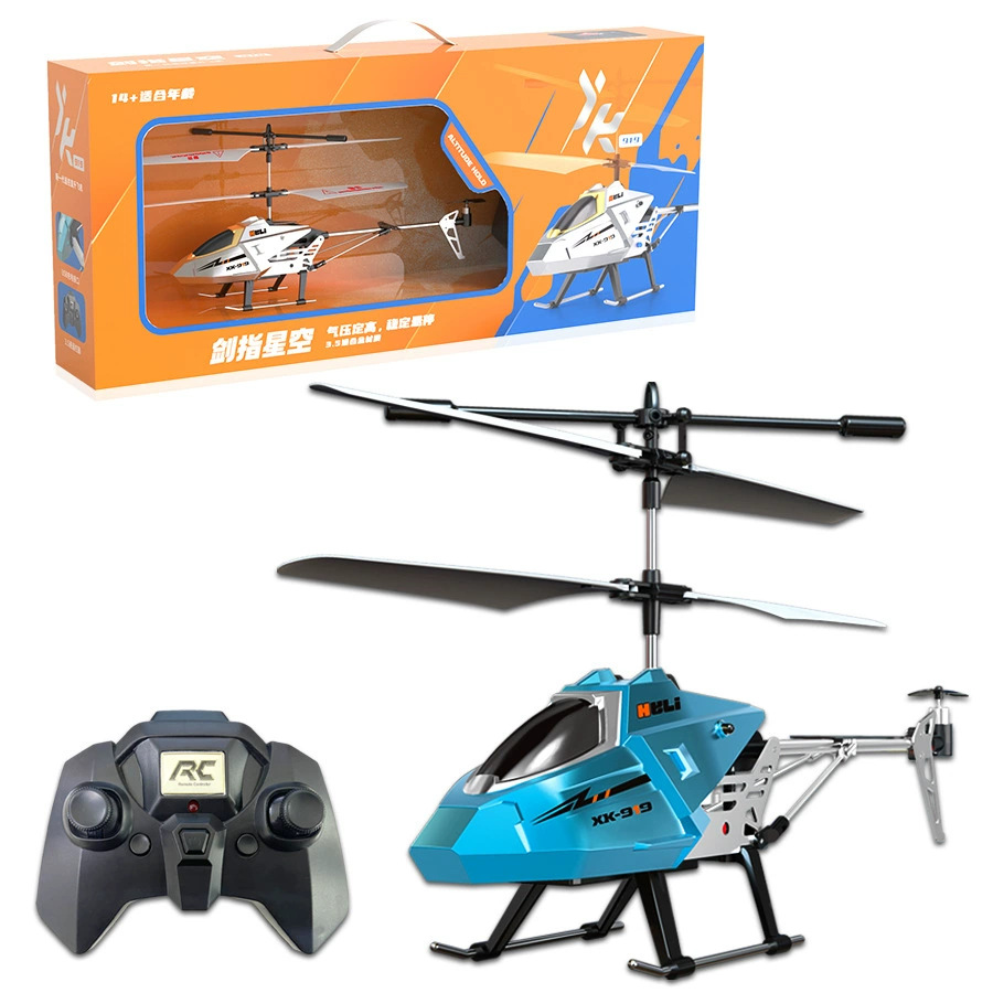 3.5-channel alloy remote control helicopter, fixed height, blue [chinese window large packaging]