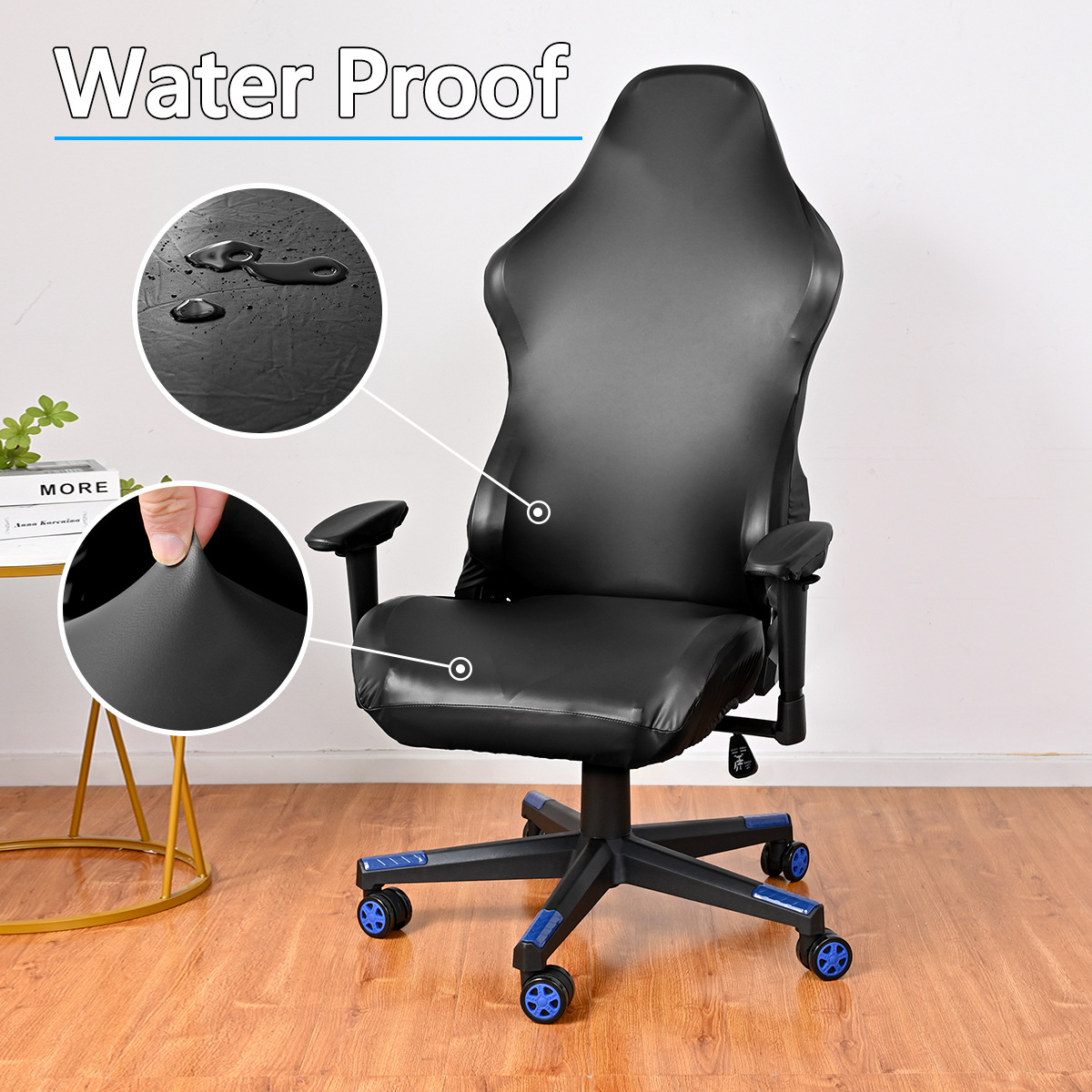 Funda para silla de juegos impermeable de PU elástica transfronteriza resistente al desgaste a prueba de polvo universal computadora Internet café cubierta para silla giratoria competitiva al por mayor en stock