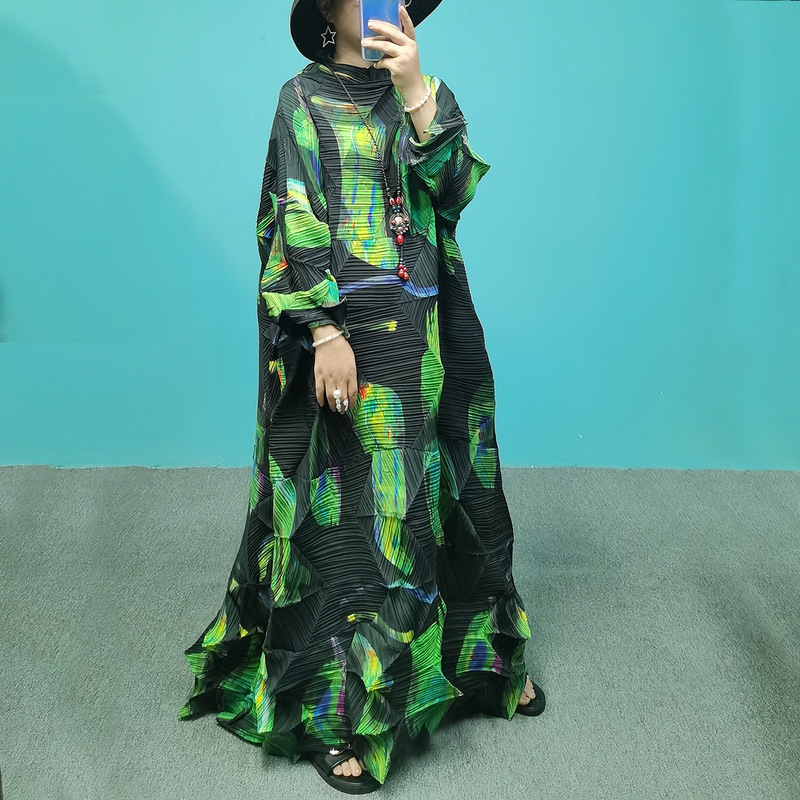 Lingying Pleated L259 Printed Diamond Pleated Dress, Long, Elegant, and Sophisticated, New Fall 2026 Collection, Extra Long Lingying Pleated L259 Printed Diamond Pleated Dress, Long, Elegant, and Sophisticated, New Fall 2026 Collection, Extra Long