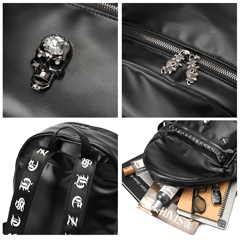 Zaino 2023 Zaino da esterno di grande capacità alla moda dei nuovi uomini Personalizzato Fantasma Testa Studente universitario Zaino Borsa per computer personalizzata_voghion.com