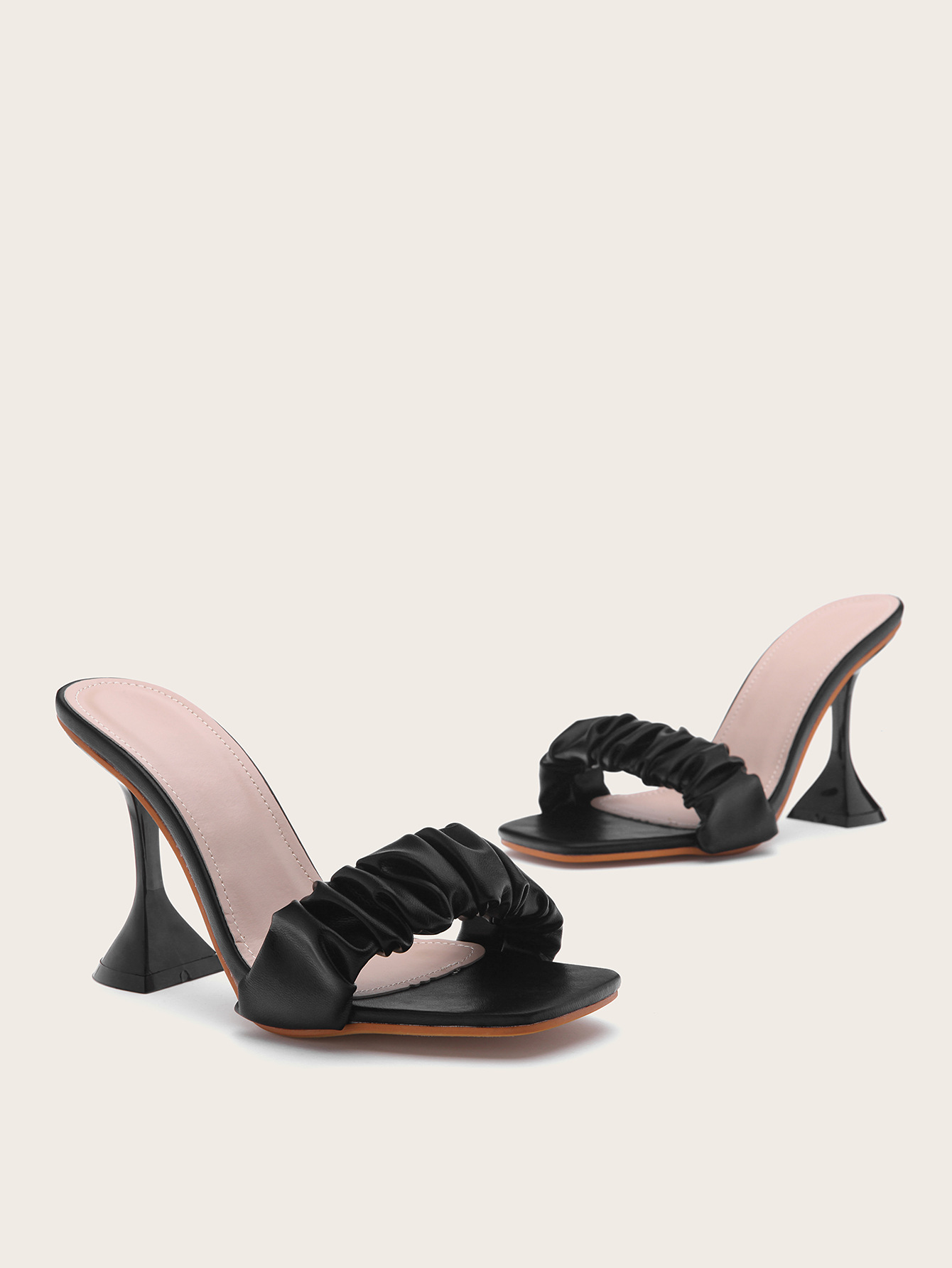 Pleated Sandals White 5