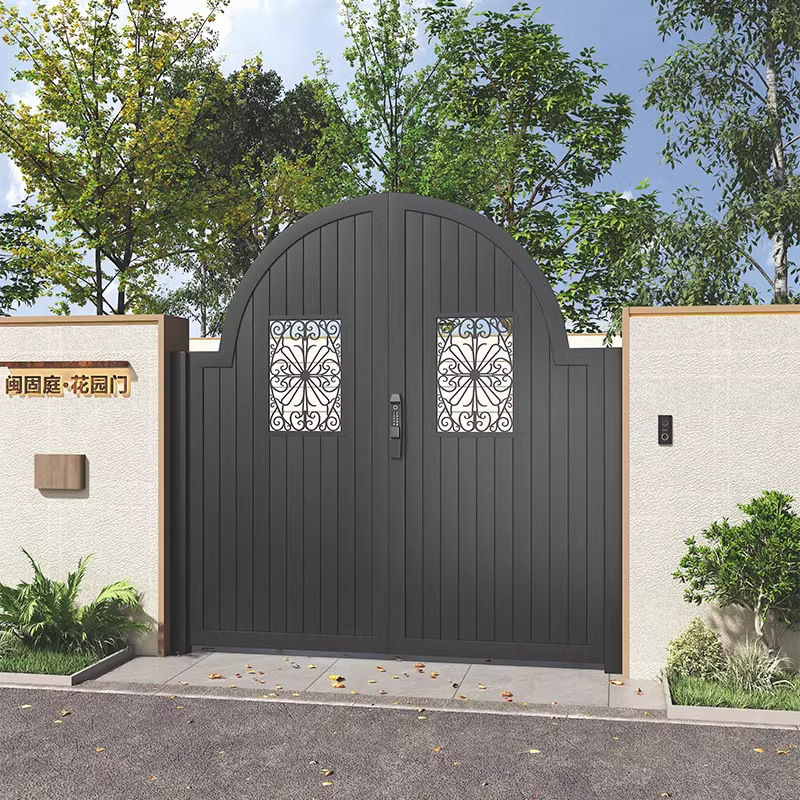 Garden Door Villa Courtyard Sub-Door Aluminum Alloy Community Fence Door B&B Entry Iron Stainless Steel Door Guardrail