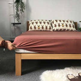 a类儿童棉针织棉小床单单件夏纯色裸睡超柔天竺棉床笠床罩g^