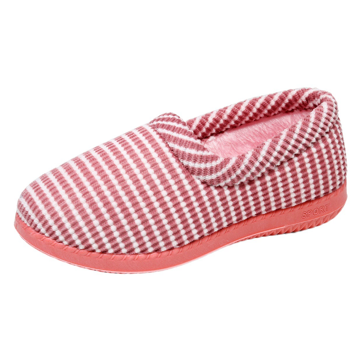 Зимние хлопковые тапочки для женщин, тканевые туфли в стиле старого Пекина, домашние теплые плюшевые туфли с закрытой пяткой для беременных, нескользящие и износостойкие.