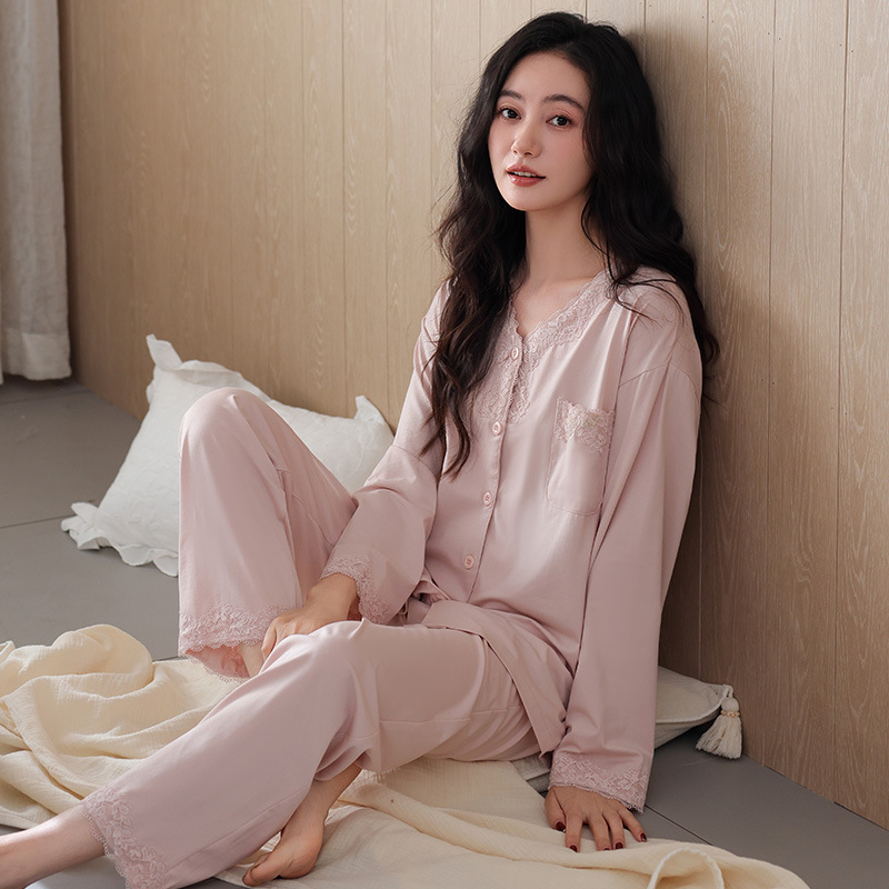 2026 Spring and Autumn New Modal Cotton Women's Pajamas, Long-Sleeved, Soft and Casual, Suitable for Mothers to Wear Outside as Loungewear 2026 Spring and Autumn New Modal Cotton Women's Pajamas, Long-Sleeved, Soft and Casual, Suitable for Mothers to Wear Outside as Loungewear