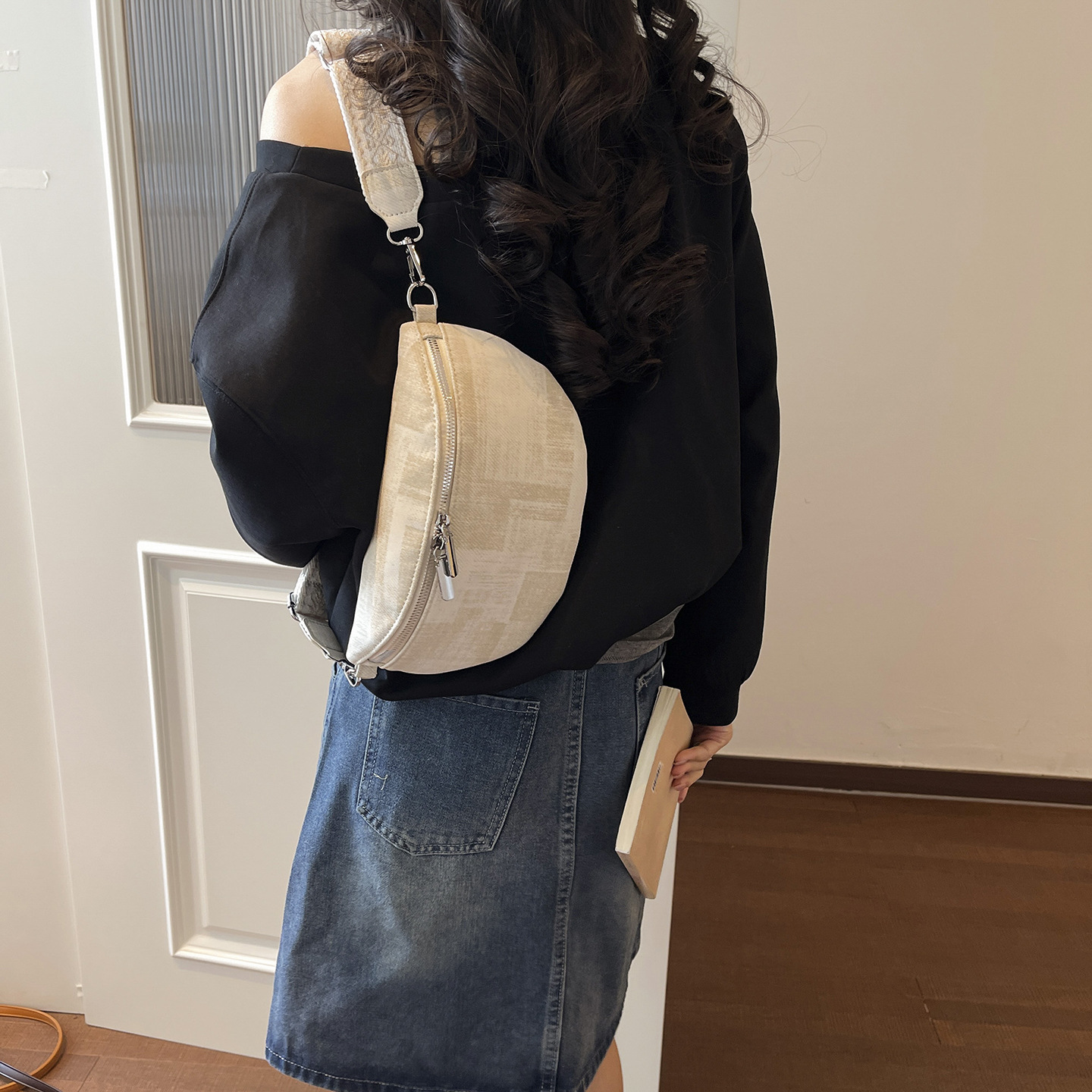 Borsa a tracolla da donna texture versatile marsupio e chest bag_voghion.com