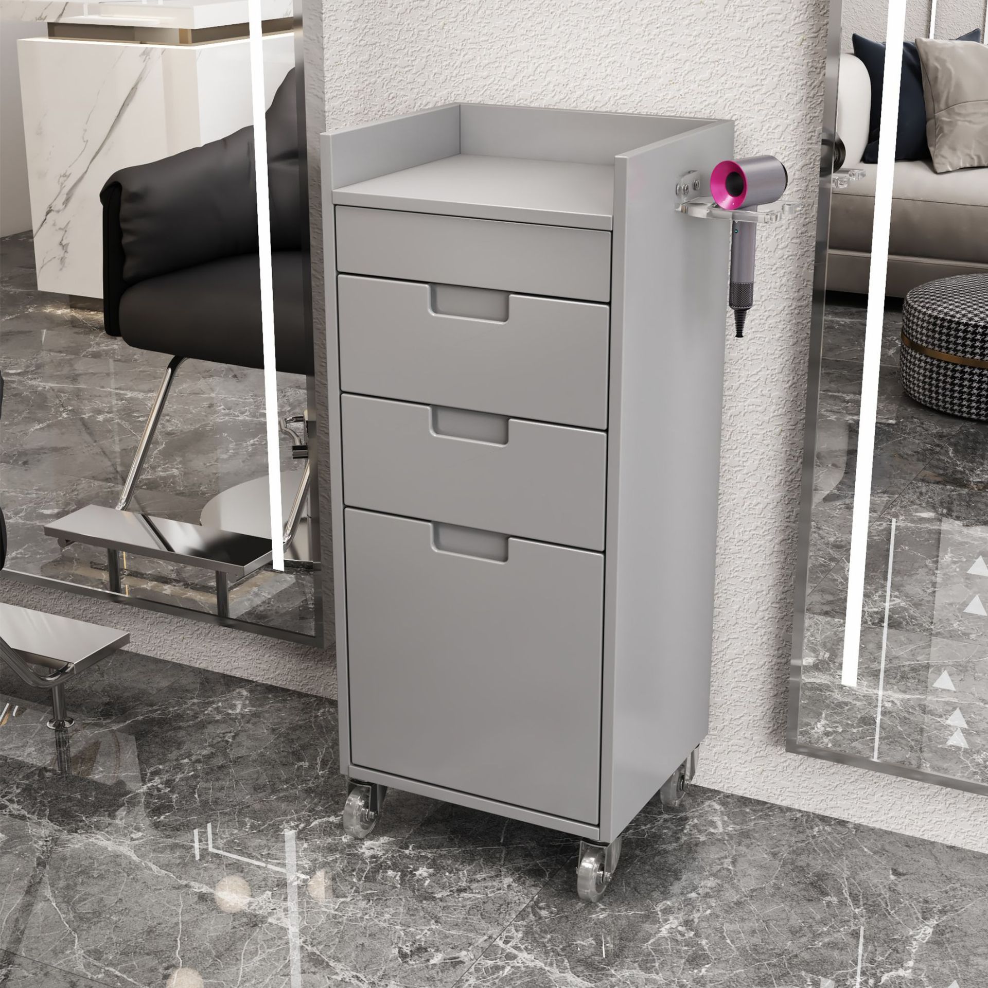 Nuevo gabinete de herramientas de peluquería de moda especial para peluquería, gabinete de peluquería, instalación gratuita, gabinete de corte de pelo de moda multifuncional image 2
