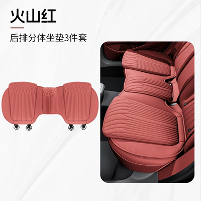 Suvs, Compatible with All Vehicles, Seat cushion, seat cover - 318-volcanic-red-back-row-1-full-sheet-split-velcro-adhesion