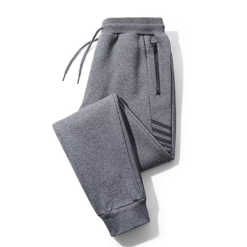 Pantalones deportivos de hombre con forro polar para otoño e invierno, pantalones casuales holgados de pierna recta, pantalones de moda casual para hombre.