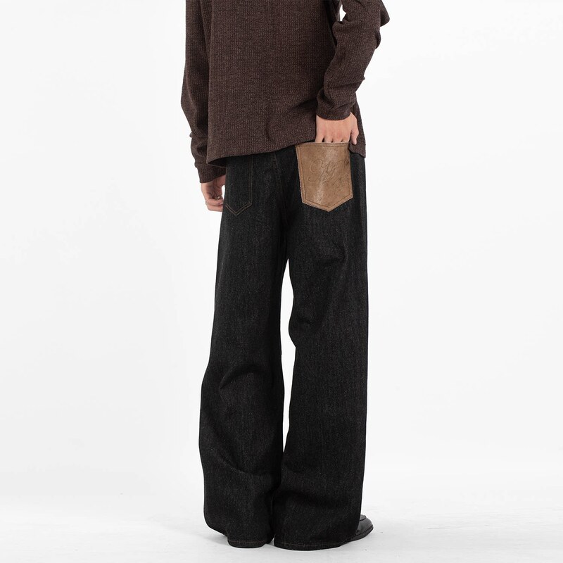 Men's Straight Loose Fit Denim Jeans from Okayama, Japanese Style, Trendy Versatile Baggy Pants Men's Straight Loose Fit Denim Jeans from Okayama, Japanese Style, Trendy Versatile Baggy Pants