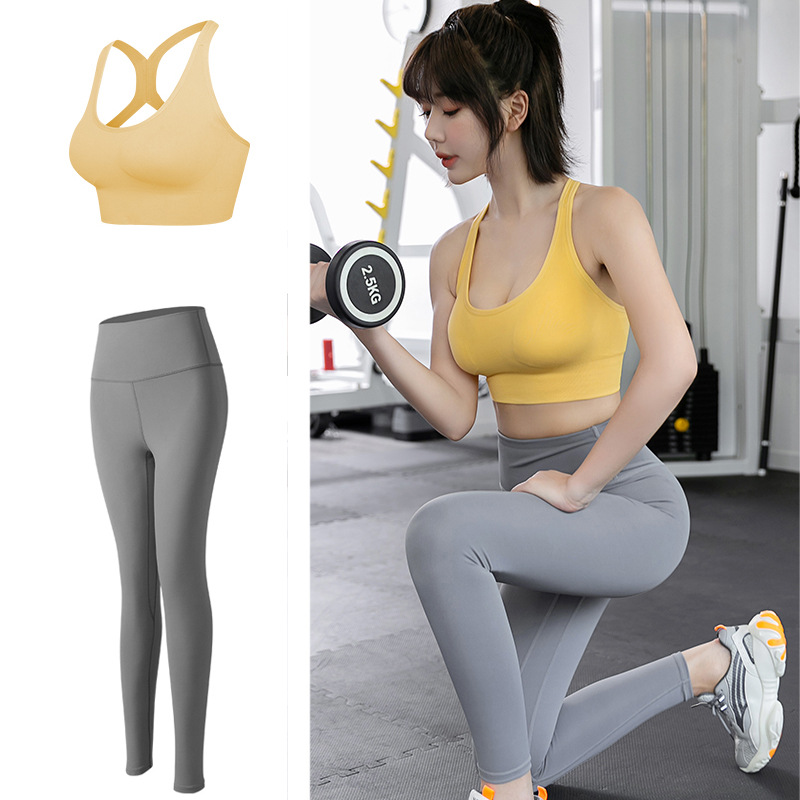 Spring and summer Yoga suit Gather Shockproof motion Underwear Bras vest Paige Elastic force Hip Fitness wear suit