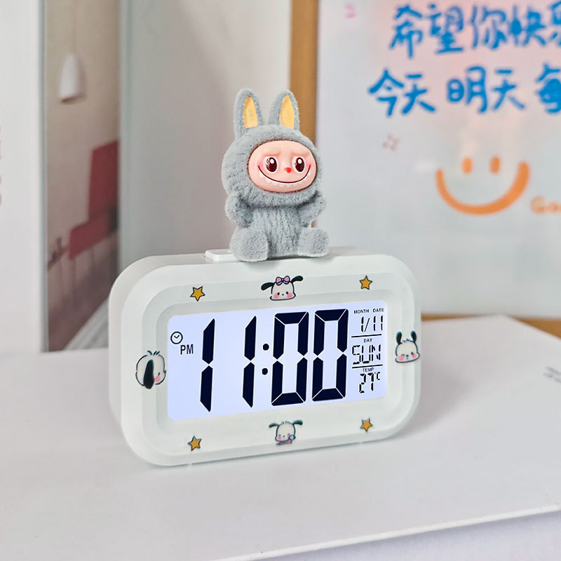 ミニ学生目覚まし時計、かわいいタイミング、多機能ポータブル寮デスクトップコンパクト卓上時計電子目覚まし時計|undefined