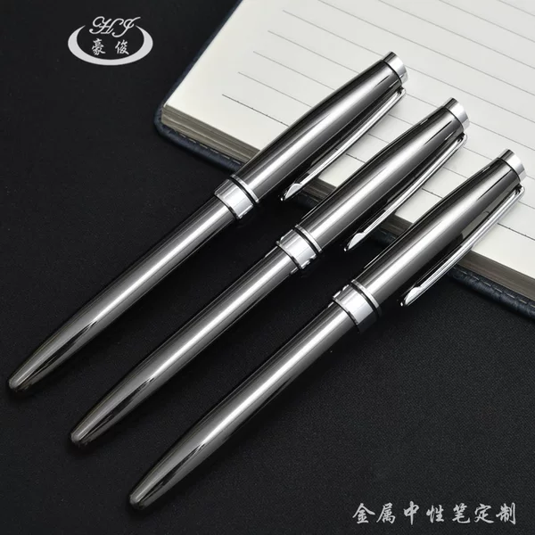 Jinxian Pen Factory Customized Gold Black Metal Signature Pen Orb Pen Insert Type Stainless Steel Rod Printed Logo