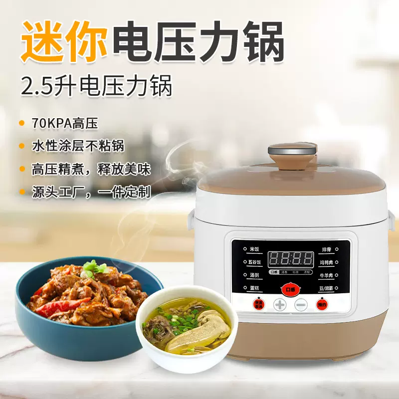 迷你电压力锅2.5升智能多功能定时按键车载户外高压锅
