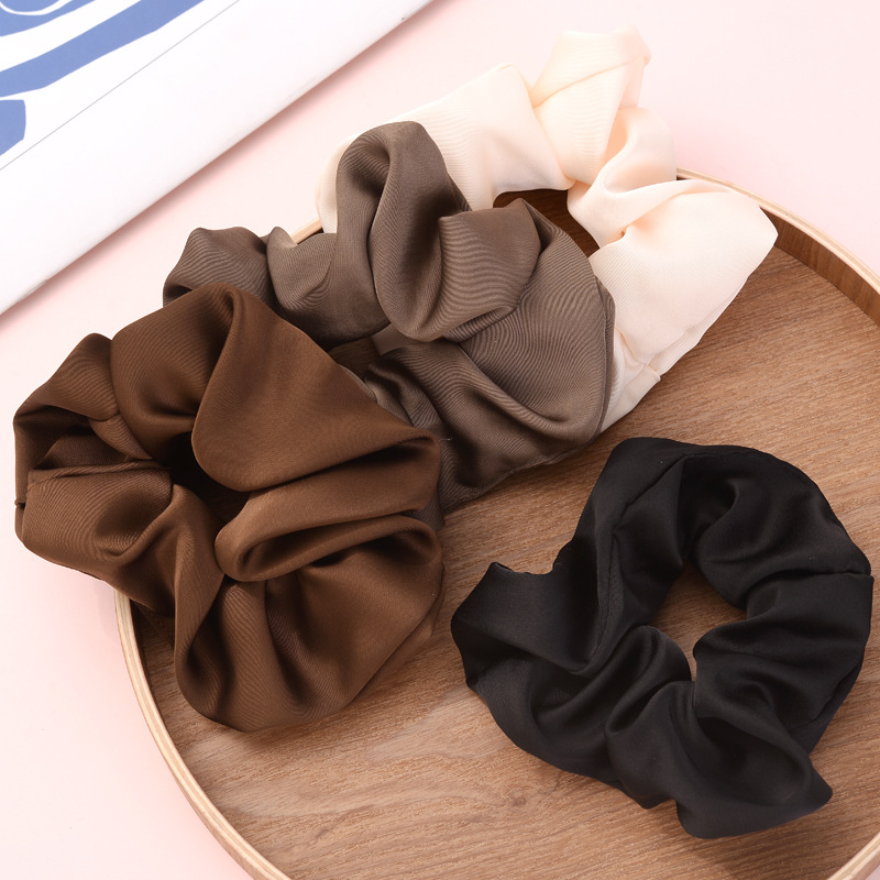 All Seasons Season Elegant Retro Simple Style Women's Girl'S Solid Color Horse Cloth Hair Tie
