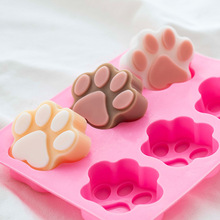 厂家直销DIY可爱六连猫爪脚印食品级软硅胶手工皂矽胶模具烘焙
