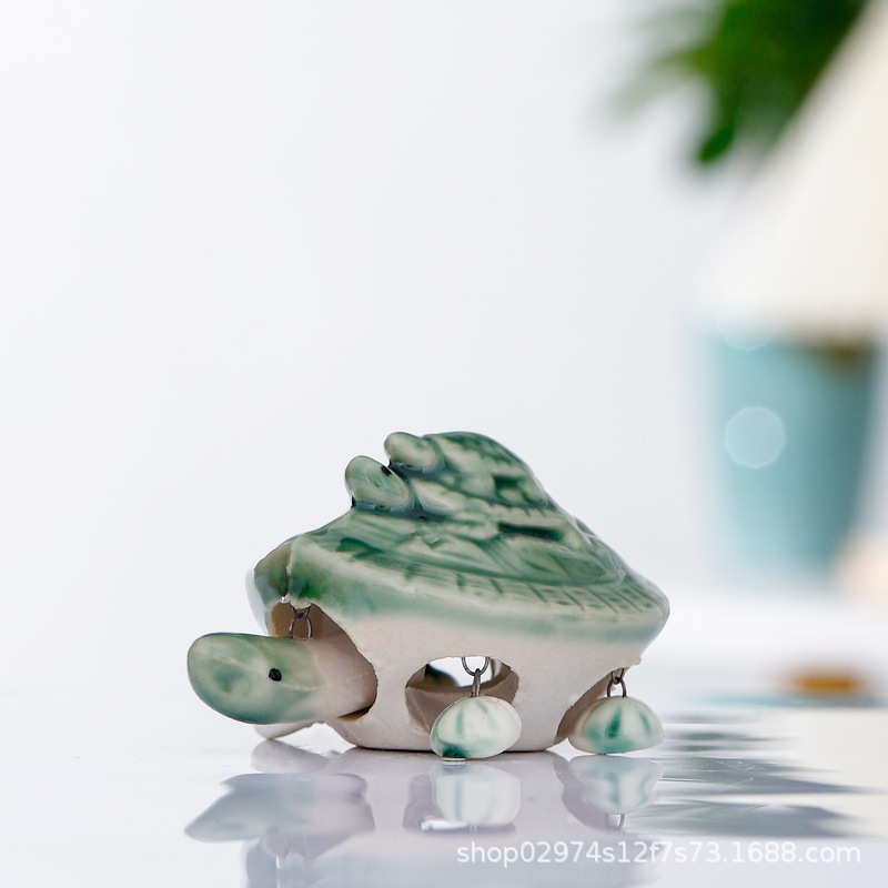 Ceramic Turtle Toy Street Stall Decoration Gift Box Scenic Spot Gift Blue and White Porcelain Crafts Fish Tank Landscaping Ornaments White Porcelain