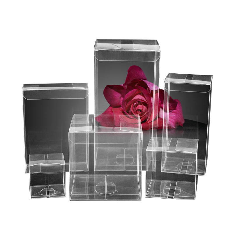 Caja de embalaje de PVC en stock caja cuadrada transparente rectangular PET caja plegable de plástico caja de regalo personalizada por los fabricantes