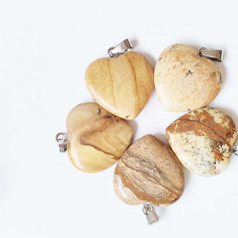 Cruz-frontera piedra natural amor colgante 20mm cristal Ágata en forma de corazón colgante melocotón corazón COLLAR COLGANTE accesorios de la joyería