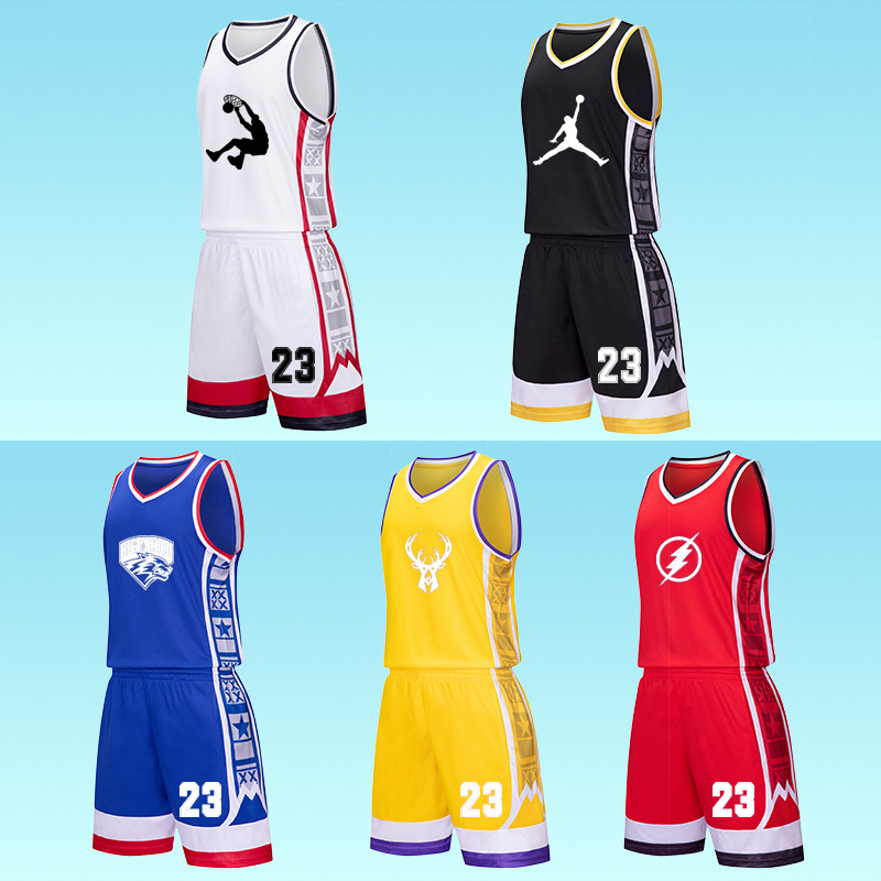 American Basketball Suit Men's Narrow Shoulder Full Body Formulation Jersey Women's Competition Training Suit Sublimation Personalized Design