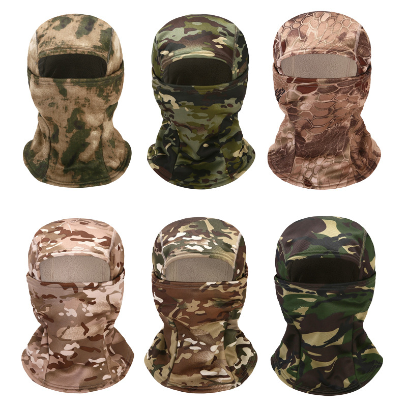 Nuevo camuflaje vellón sombrerería máscara de equitación al aire libre montañismo sombrero a prueba de frío protección solar sombra solar máscara caliente de secado rápido