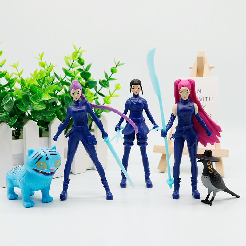 跨境猎魔女团老虎明星系列手办周边动漫游戏公仔玩偶模型桌面摆件
