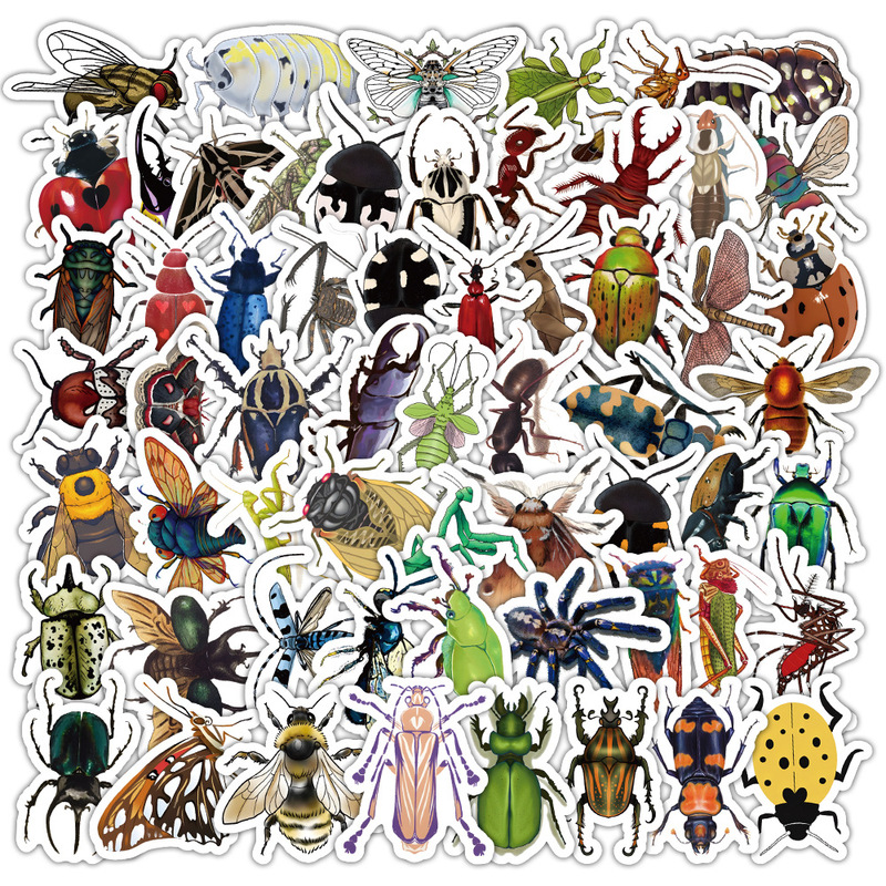 60 Pieces of Creative Insect Series Personalized Graffiti Stickers Can Decorate Mobile Phone Cases, Notebooks, Suitcases, Manufacturers Wholesale 60 Pieces of Creative Insect Series Personalized Graffiti Stickers Can Decorate Mobile Phone Cases, Notebooks, Suitcases, Manufacturers Wholesale