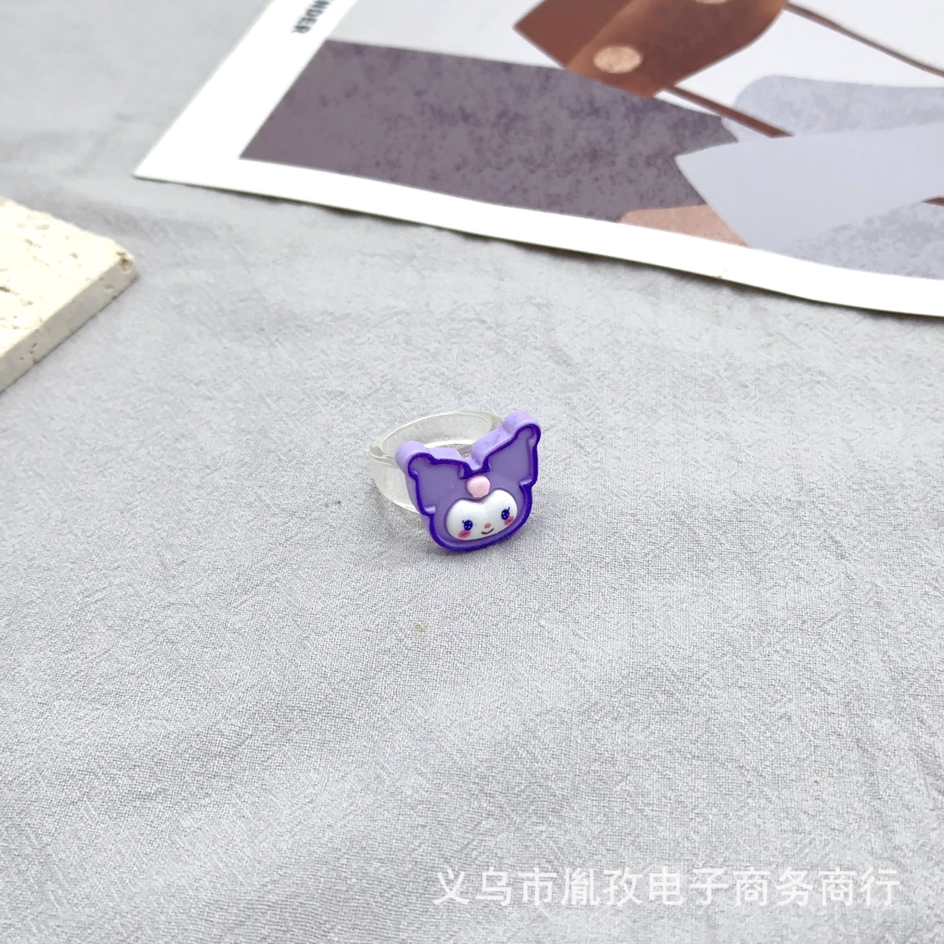 Sanliogou Yulin perro Kulomi adorable anillo de resina de niña pareja chatter anillo de hermana suave anillo de hermana