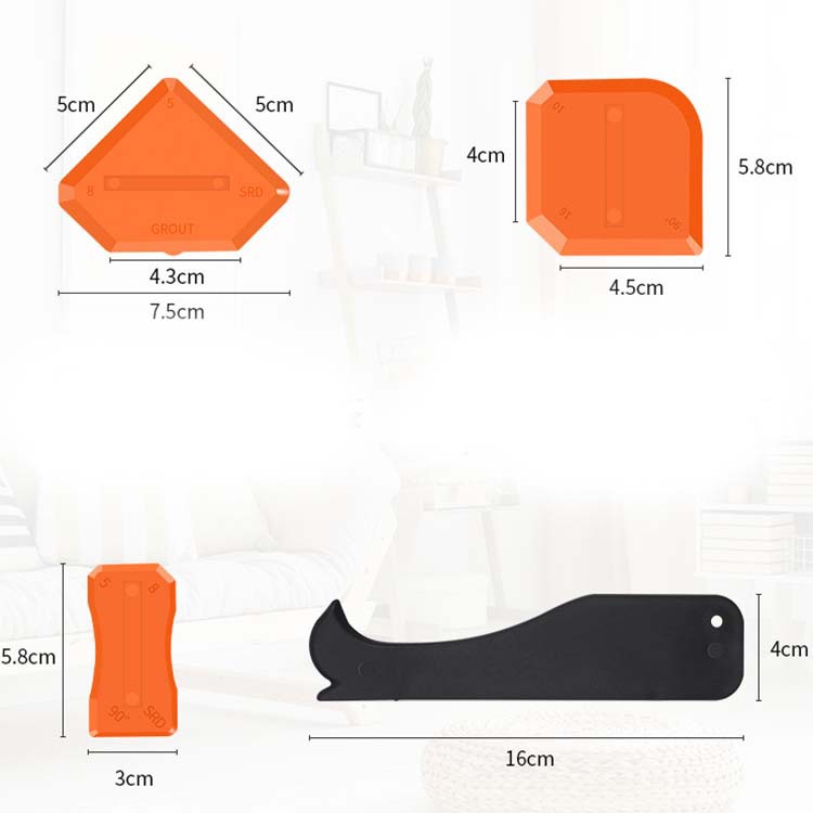 Multi-función pegamento pala 3-en-1 silicona pegamento raspador ángulo belleza costura pala cuchillo eliminación de pegamento cuchillo interior esquina pegamento raspador de goma