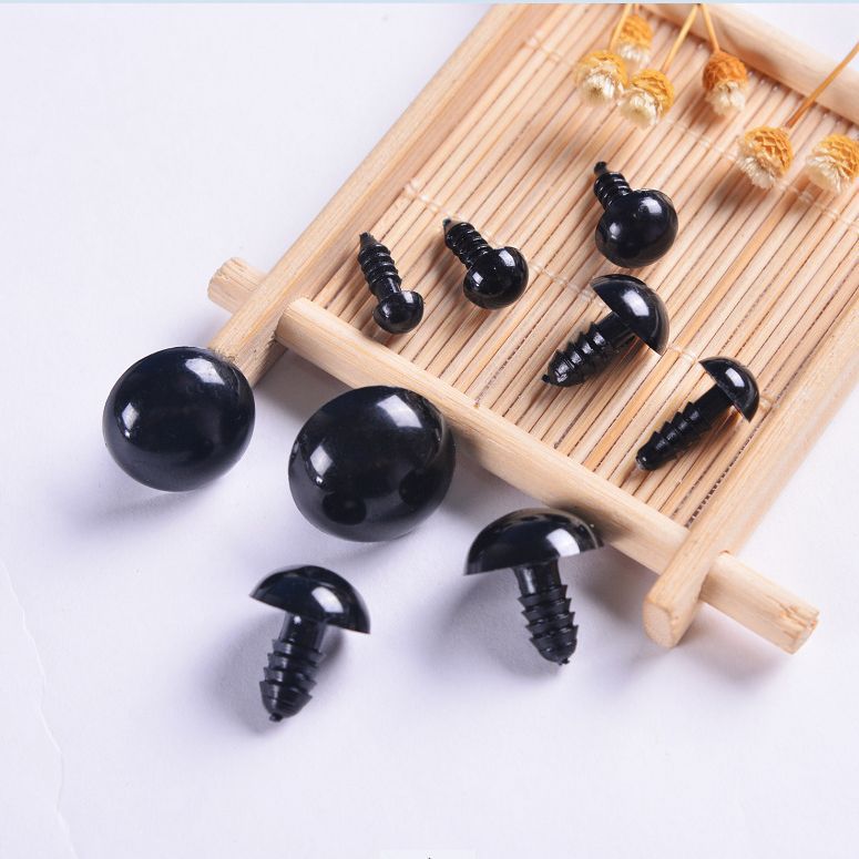 Ojos de animales de plástico transfronterizos ojos de juguete accesorios todos los ojos negros/ojos de frijol negro de oso de peluche