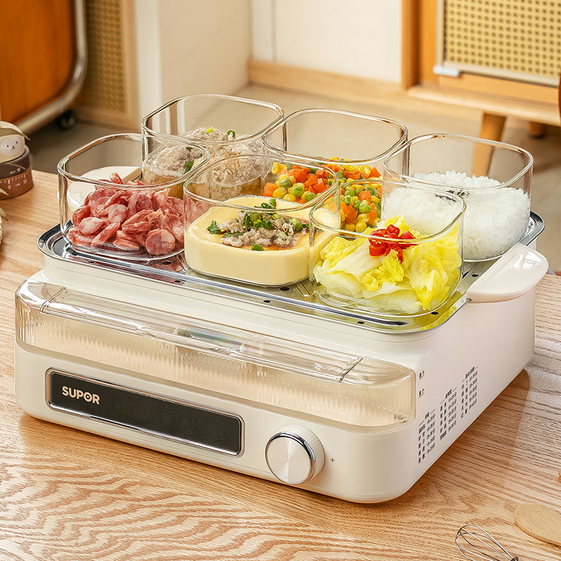 High Borosilicate Glass Material, Heat-Resistant, Microwaveable Steaming Bowl, Baby Food Supplement Bowl, High Aesthetic Value, Can Be Steamed and Cooked, Fresh-Keeping Storage Bowl