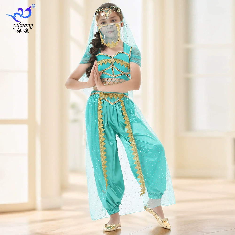 Детский танцевальный костюм Широкие брюки Индийский танцевальный костюм сценический костюм Аладдин Жасмин фото национальный танцевальный костюм