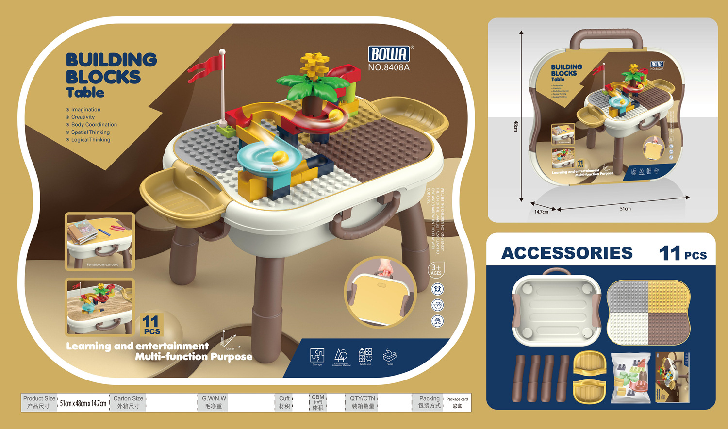 Comercio exterior niños multi-funcional gran partícula ensamblada mesa de bloques de construcción juguete Rueda de la fortuna animal pequeña partícula DIY mesa de bloques de construcción
