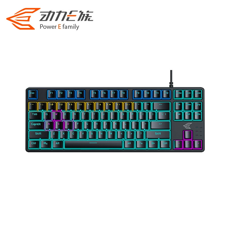 Механическая клавиатура Power E Group K200, проводная, USB, 87 клавиш, с подсветкой, для компьютера, киберспорта и игр, оптом