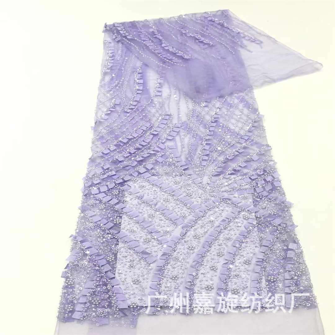 Tela de alta calidad para qipao de estilo chino, con bordado floral de lentejuelas cuadradas con láser de alta resistencia, tela para bordado de vestidos, encaje 3D.