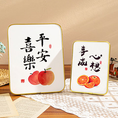 Creative Peace and Joy Picture Frame Desk Motivational Art Frame for Living Room Study Hand-painted Calligraphy Decoration Wholesale