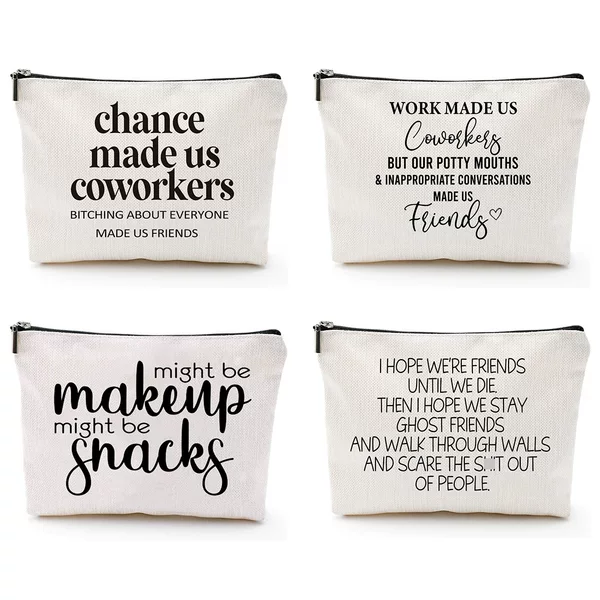 Cross-border Amazon Explosions Gift Cosmetic Bag Letter Pattern Linen Double-sided Printed Cosmetic Bag for Women