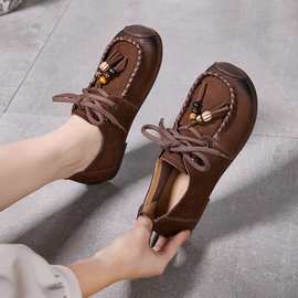 复古软底勃肯鞋女 2025新款百搭袋鼠鞋网红休闲鞋手工缝制妈妈鞋