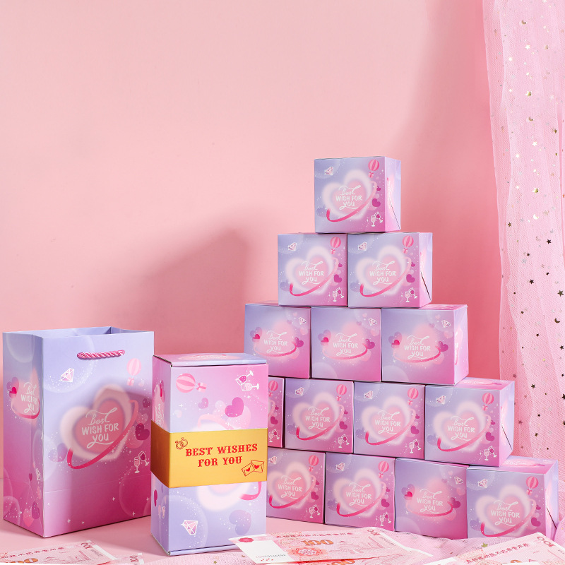 색상: 파란색 최고의 소원; 사양: 6 개의 바운스 박스 + 선물 상자 + 선물 가방