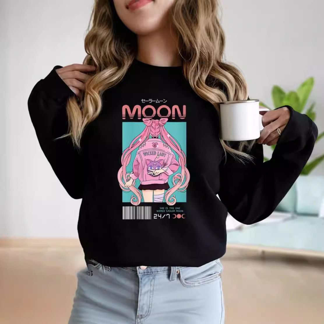 Sailor Moon Sweatshirt Mamoru Japanese Anime Luna Shirt Sere