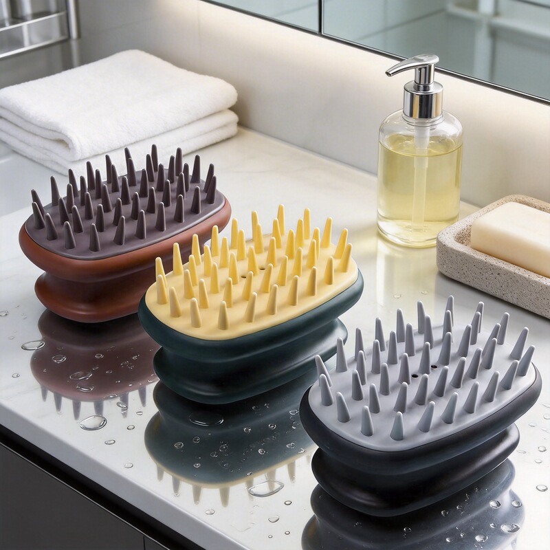 Silicone Bath Brush, Head Cleaning Brush, Baby Massage Scalp Brush, Children's Bath Brush, Adult Wholesale Deep Cleaning Brush