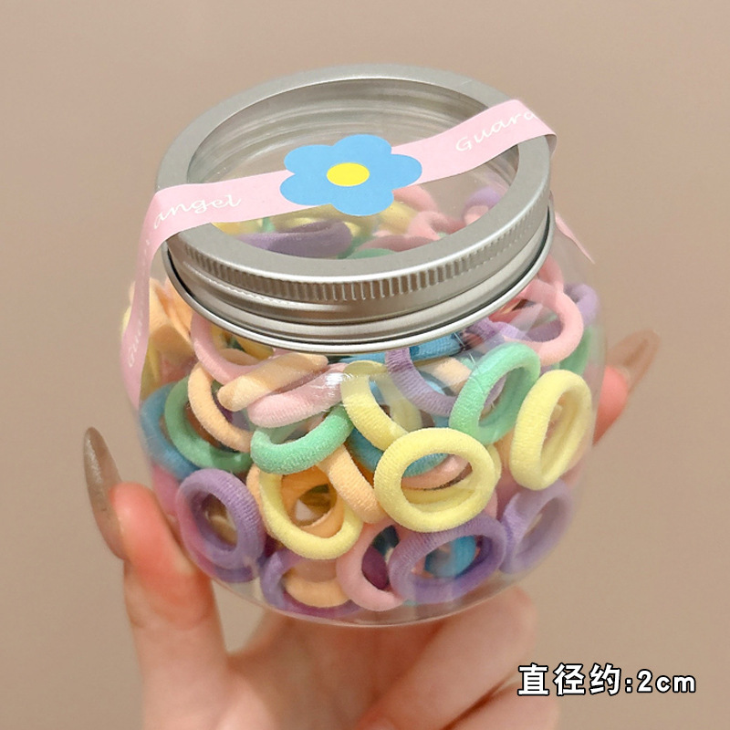 Lazo para el cabello del pulgar de color para niños, niña atada a la cuerda para la cabeza, banda de goma elástica alta, el bebé no daña el cabello, tocado de cuerda para el cabello