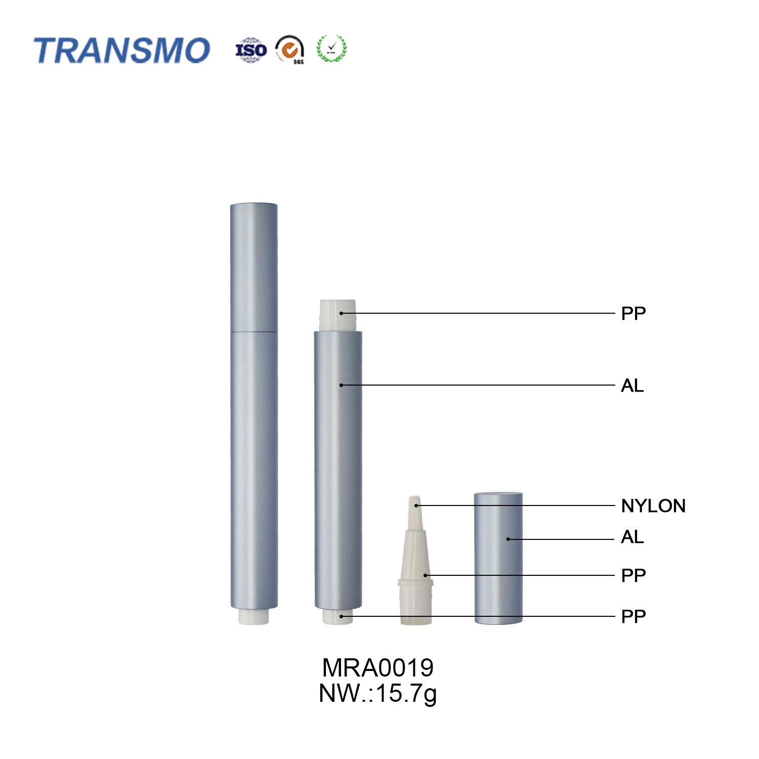 可定制 按压笔 铝管按压美甲笔美牙笔粉底液遮瑕分装笔管