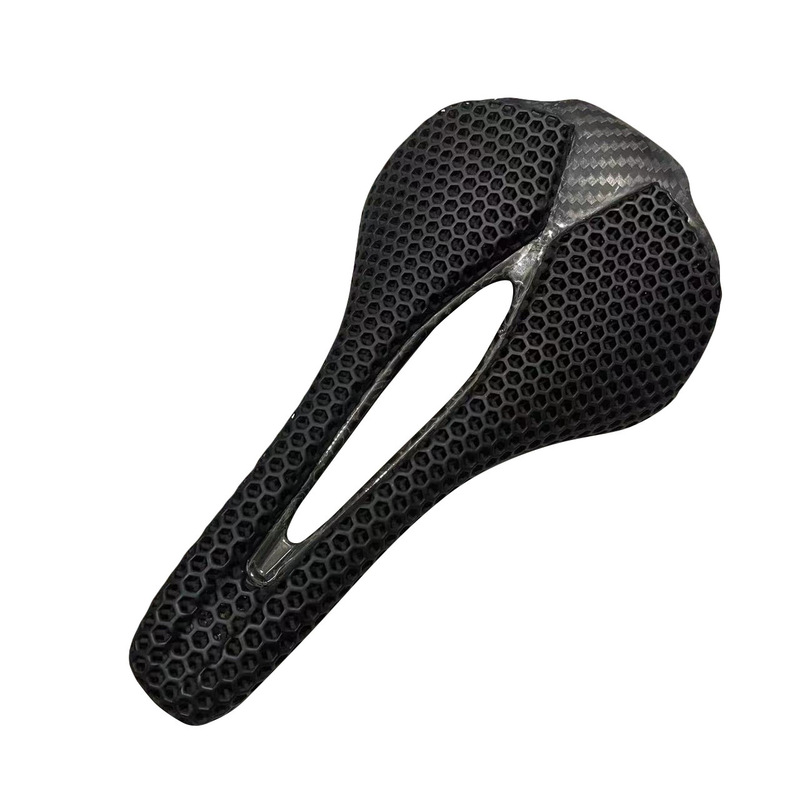 Carbon Fiber Bicycle Seat Mountain Road Folding Bike Saddle 3D Printed Honeycomb Breathable Hollow Seat Cushion for Cycling