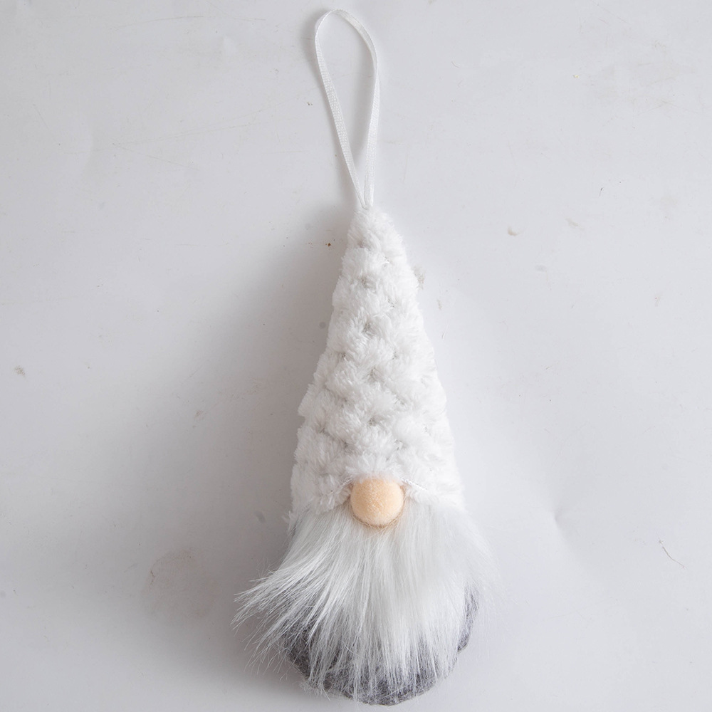 Nuevos colgantes de decoración de Navidad transfronterizos colgantes de árbol de Navidad muñeca sin cara enano viejo pequeño colgente